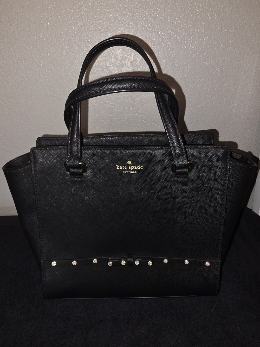 Kate Spade Laurel Way Jeweled Small Hadlee Black Satchel & Crossbody